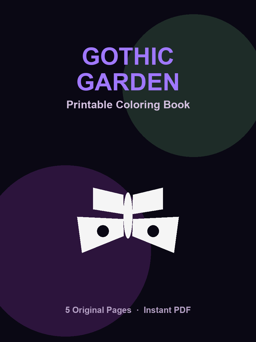 Gothic Garden — Printable Coloring Book
