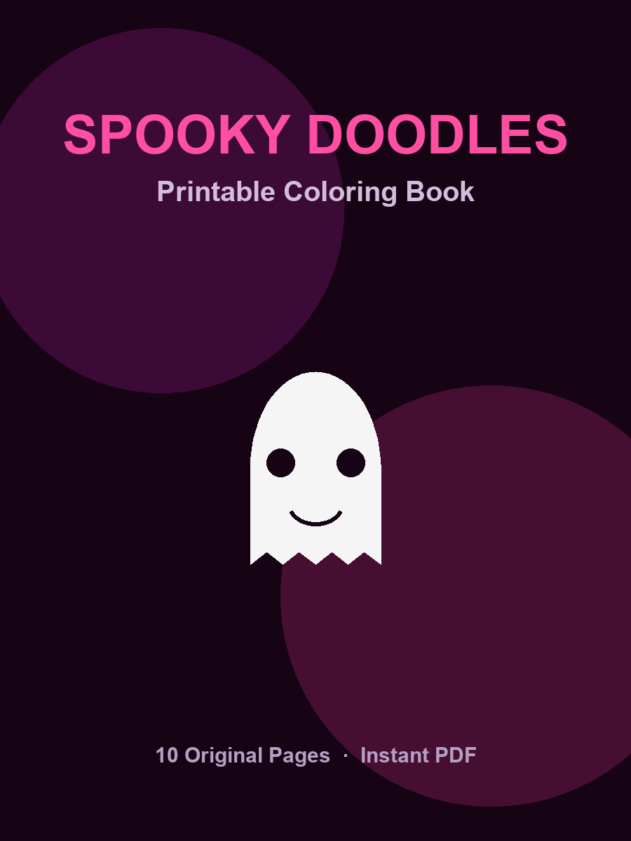 Spooky Doodles — Printable Coloring Book